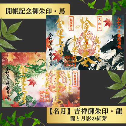 秩父總開帳特別御朱印套裝【八重】 吉祥御朱印「龍」・開帳紀念御朱印「馬」