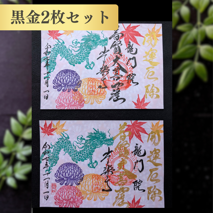 特別御朱印 11月（7日：辰の日限定）「龍守る菊花と舞う紅葉」 金黒２枚セット