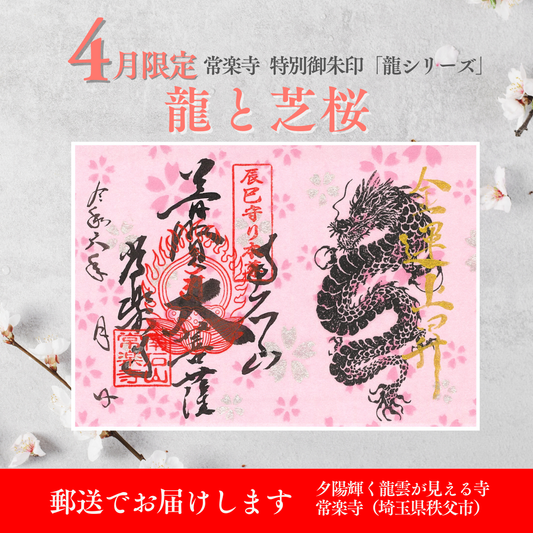 【埼玉秩父：常楽寺】展示：4月　特別御朱印龍シリーズ「龍と芝桜」